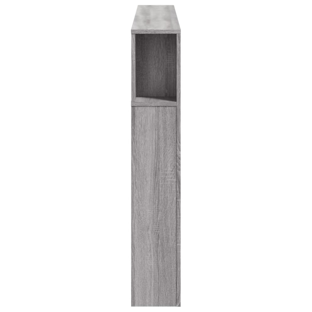szürke sonoma szerelt fa LED-es fejtámla 160x18,5x103,5 cm