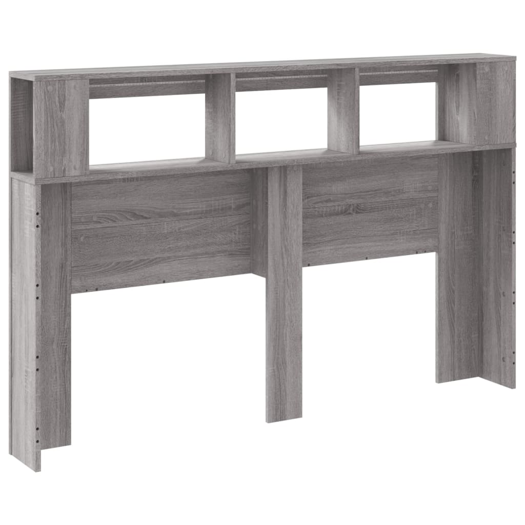 szürke sonoma szerelt fa LED-es fejtámla 160x18,5x103,5 cm