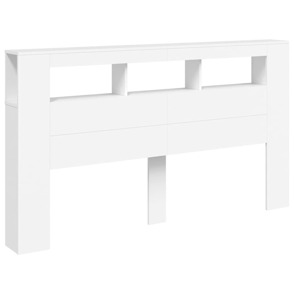 fehér szerelt fa LED-es fejtámla 180x18,5x103,5 cm