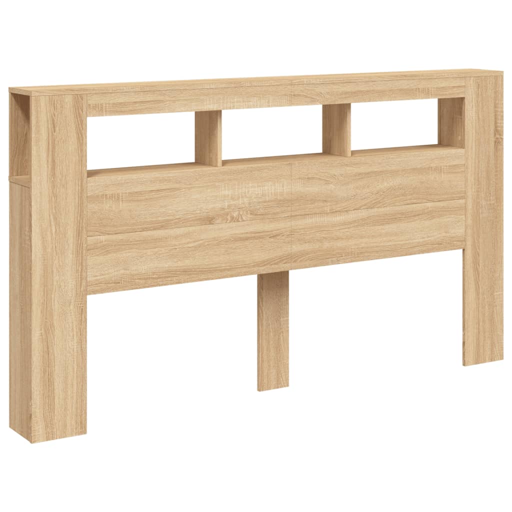 sonoma tölgy színű szerelt fa LED-es fejtámla 180x18,5x103,5 cm