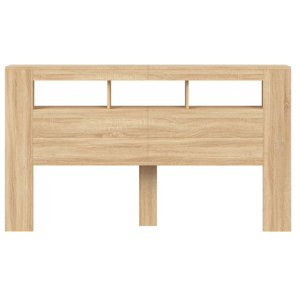 sonoma tölgy színű szerelt fa LED-es fejtámla 180x18,5x103,5 cm