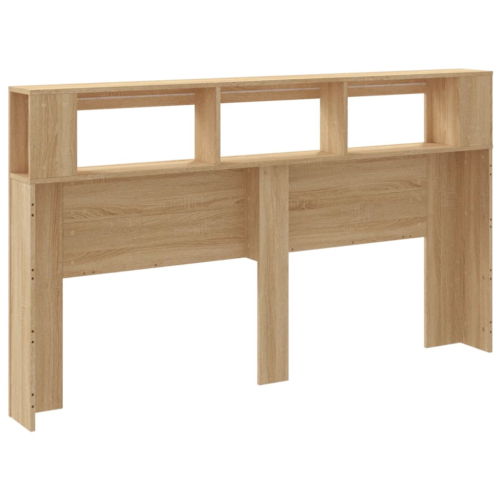 sonoma tölgy színű szerelt fa LED-es fejtámla 180x18,5x103,5 cm