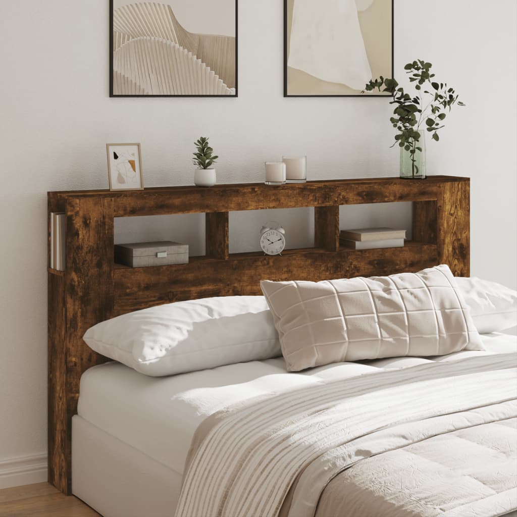 sonoma tölgy színű szerelt fa LED-es fejtámla 180x18,5x103,5 cm