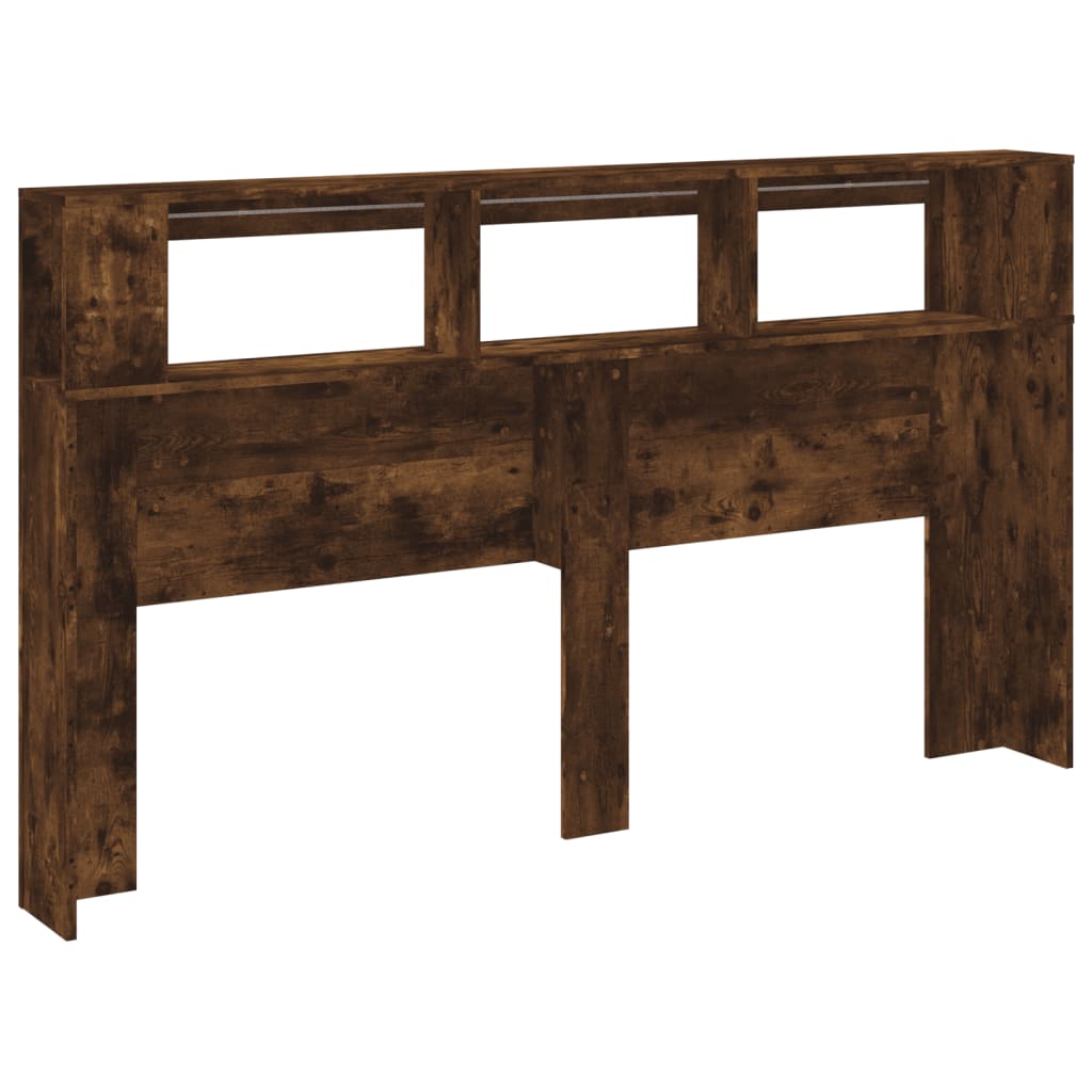 sonoma tölgy színű szerelt fa LED-es fejtámla 180x18,5x103,5 cm