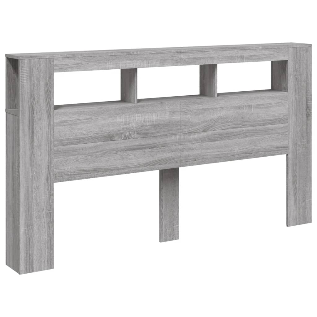 szürke sonoma szerelt fa LED-es fejtámla 180x18,5x103,5 cm