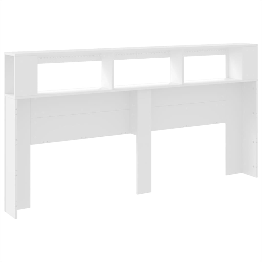 fehér szerelt fa LED-es fejtámla 200 x 18,5 x 103,5 cm