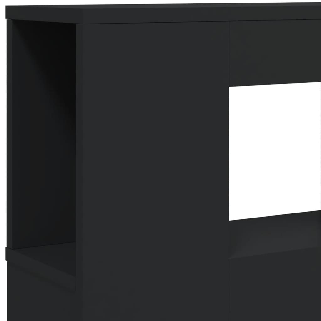 fekete szerelt fa LED-es fejtámla 200 x 18,5 x 103,5 cm