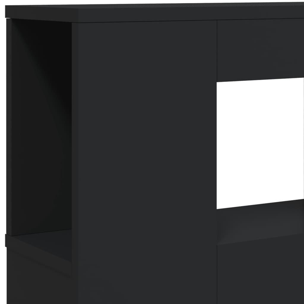 fekete szerelt fa LED-es fejtámla 220x18,5x103,5 cm