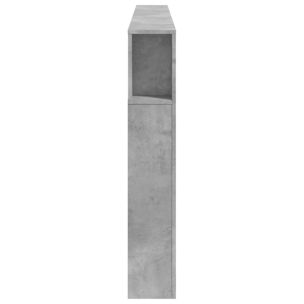 betonszürke szerelt fa LED-es fejtámla 220x18,5x103,5 cm
