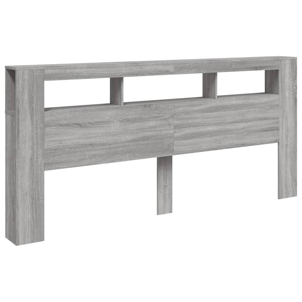 szürke sonoma szerelt fa LED-es fejtámla 220 x 18,5 x 103,5 cm