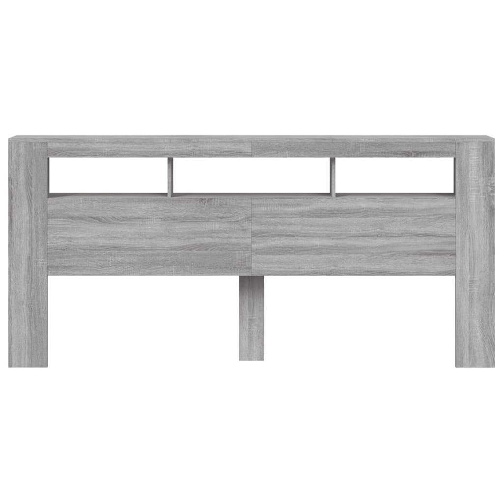 szürke sonoma szerelt fa LED-es fejtámla 220 x 18,5 x 103,5 cm