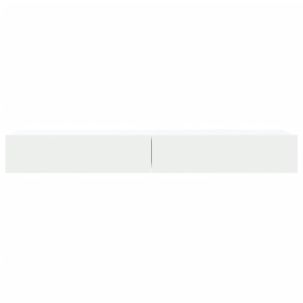 2 db fehér TV-szekrény LED-lámpákkal 60x35x15,5 cm