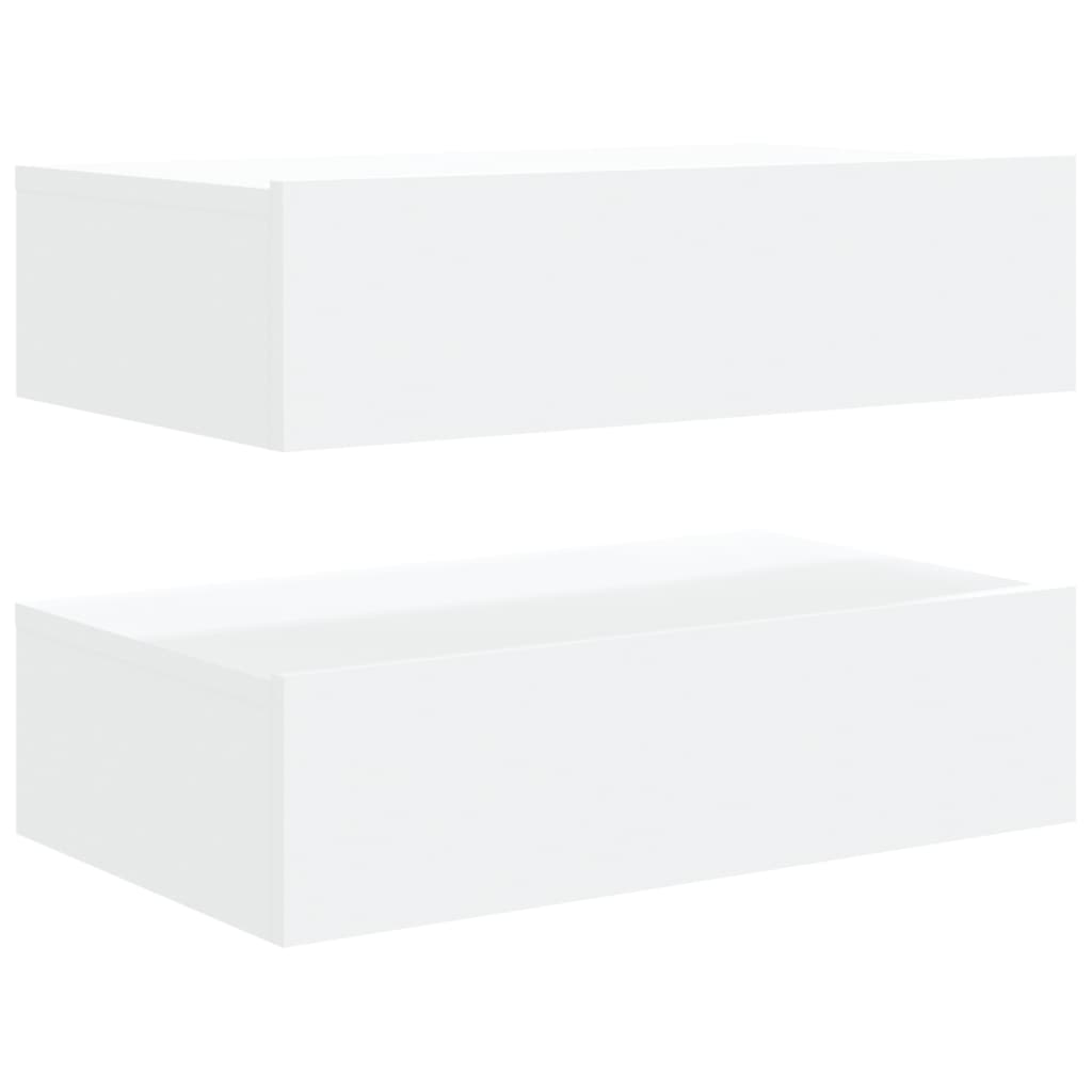 2 db fehér TV-szekrény LED-lámpákkal 60x35x15,5 cm