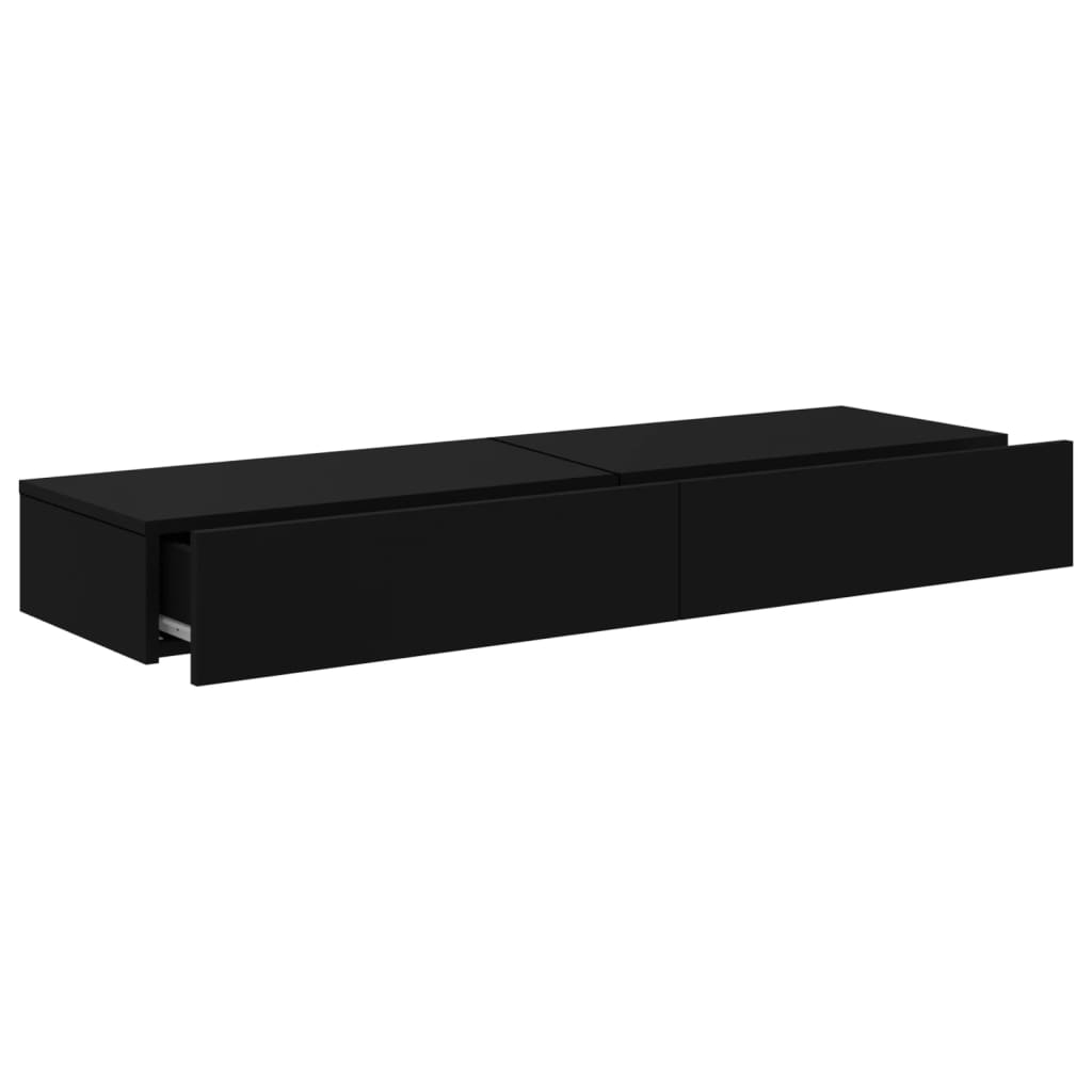 2 db fekete TV-szekrény LED-lámpákkal 60 x 35 x 15,5 cm
