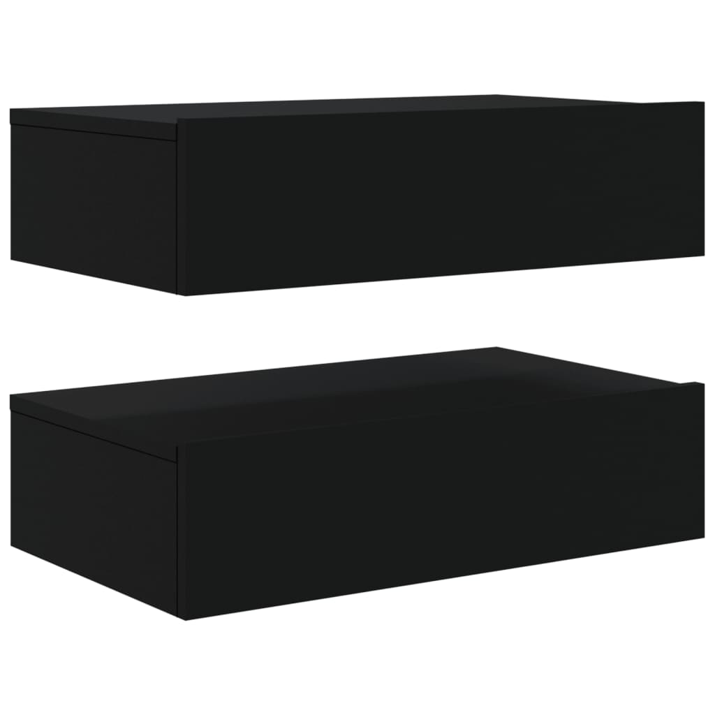 2 db fekete TV-szekrény LED-lámpákkal 60 x 35 x 15,5 cm