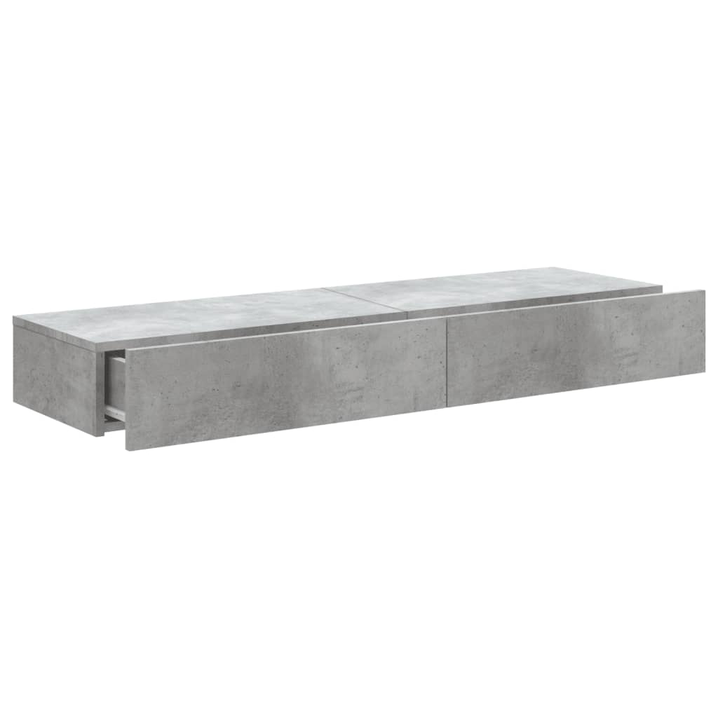 2 db betonszürke TV-szekrény LED-lámpákkal 60x35x15,5 cm