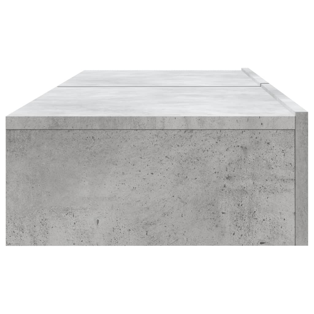 2 db betonszürke TV-szekrény LED-lámpákkal 60x35x15,5 cm