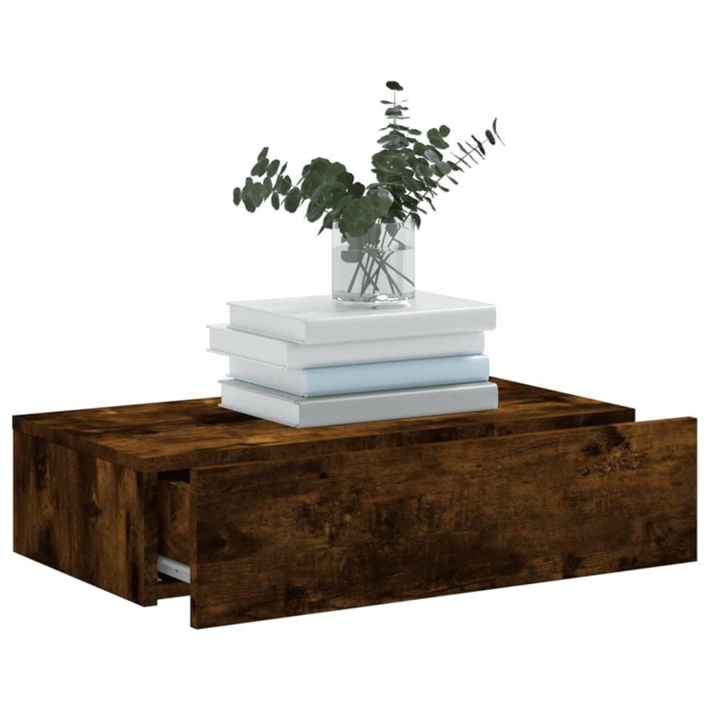 sonoma tölgyszínű TV-szekrény LED-lámpákkal 60x35x15,5 cm