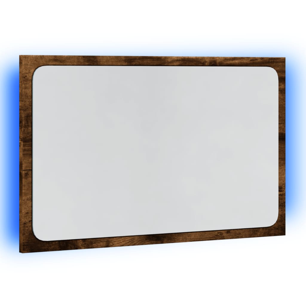 sonoma tölgy szerelt fa LED-es fürdőszobatükör 60 x 8,5 x 38 cm