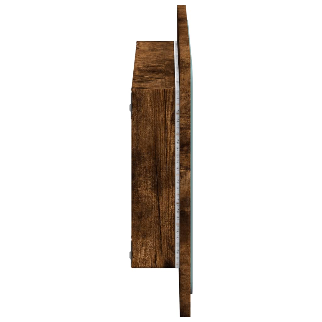 sonoma tölgy szerelt fa LED-es fürdőszobatükör 60 x 8,5 x 38 cm