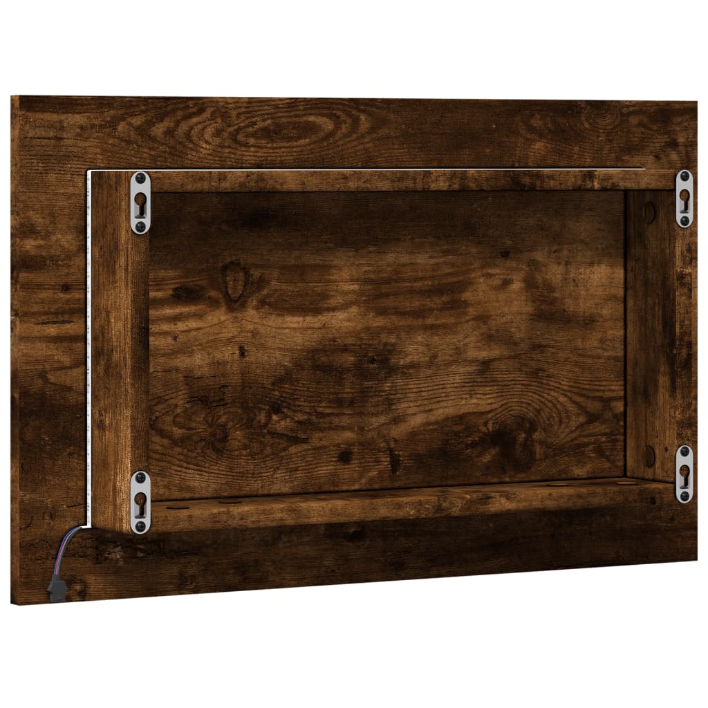 sonoma tölgy szerelt fa LED-es fürdőszobatükör 60 x 8,5 x 38 cm