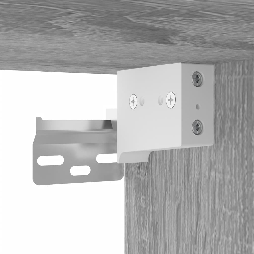 szürke sonoma akril LED-es tükrös fürdőszobaszekrény 80x12x45cm