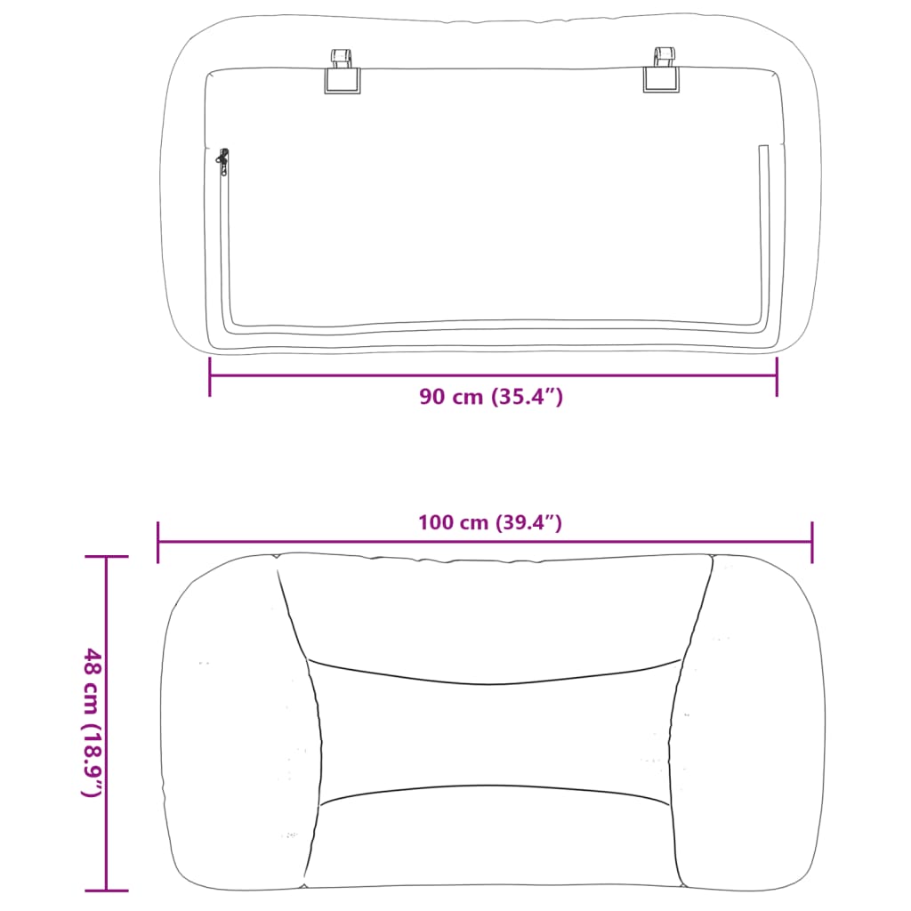fekete szövet fejtámla párna Hvar 90 cm