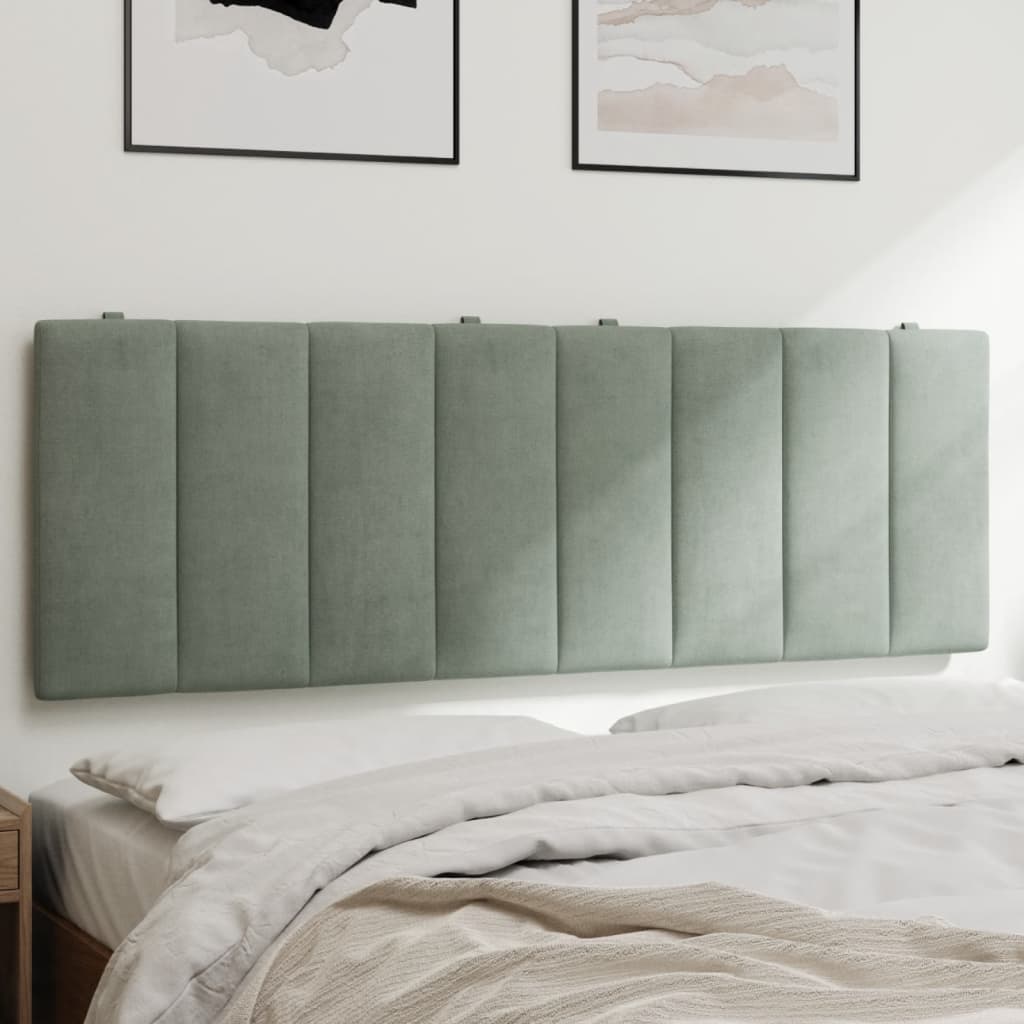 világosszürke bársony fejtámla párna Hanko 140 cm