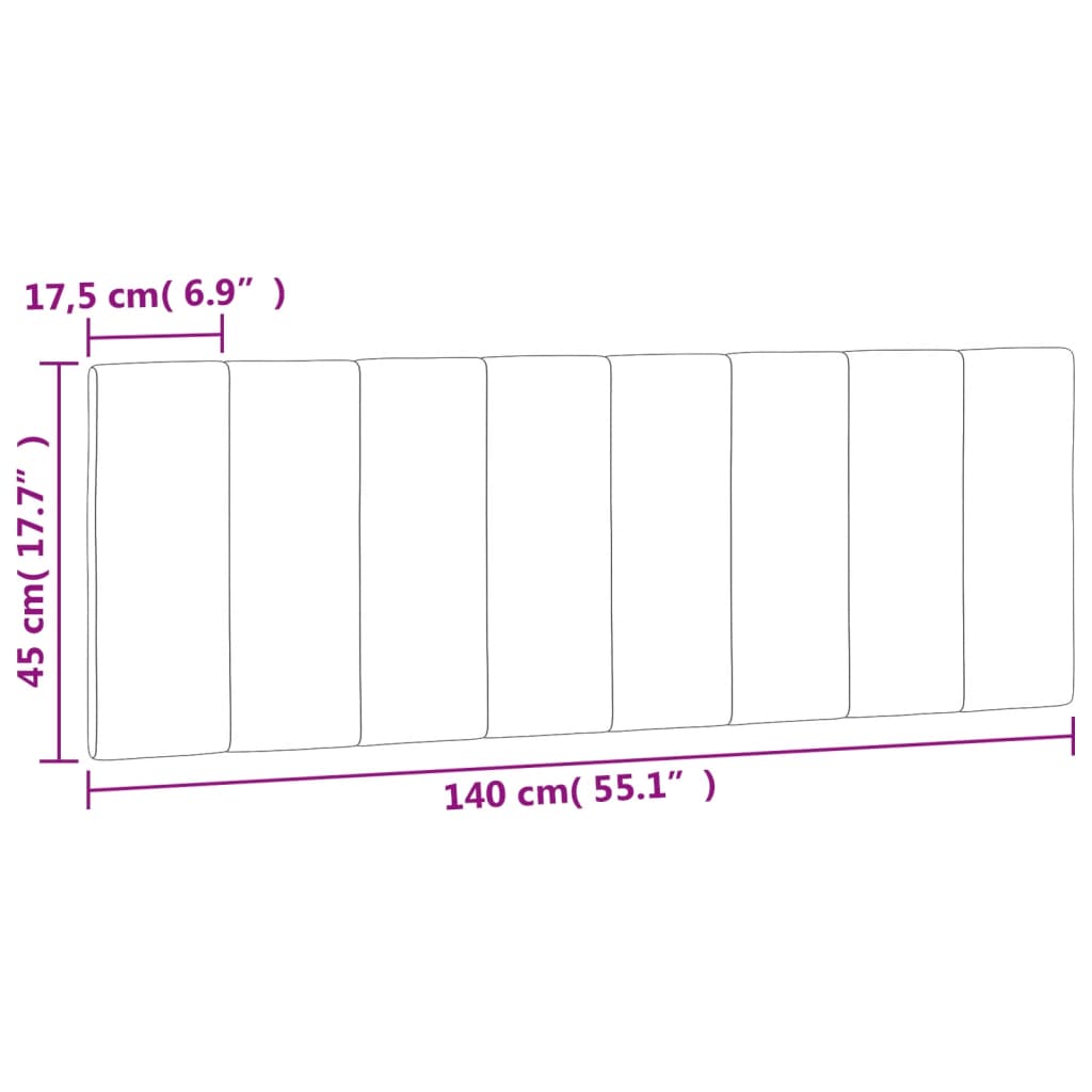 sötétszürke bársony fejtámla párna Hanko 140 cm