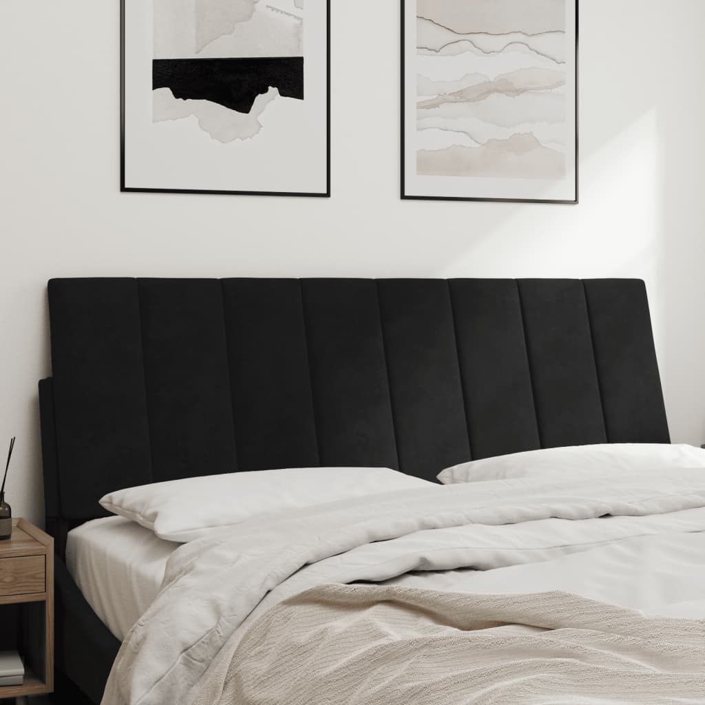 fekete bársony fejtámla párna Hanko 140 cm