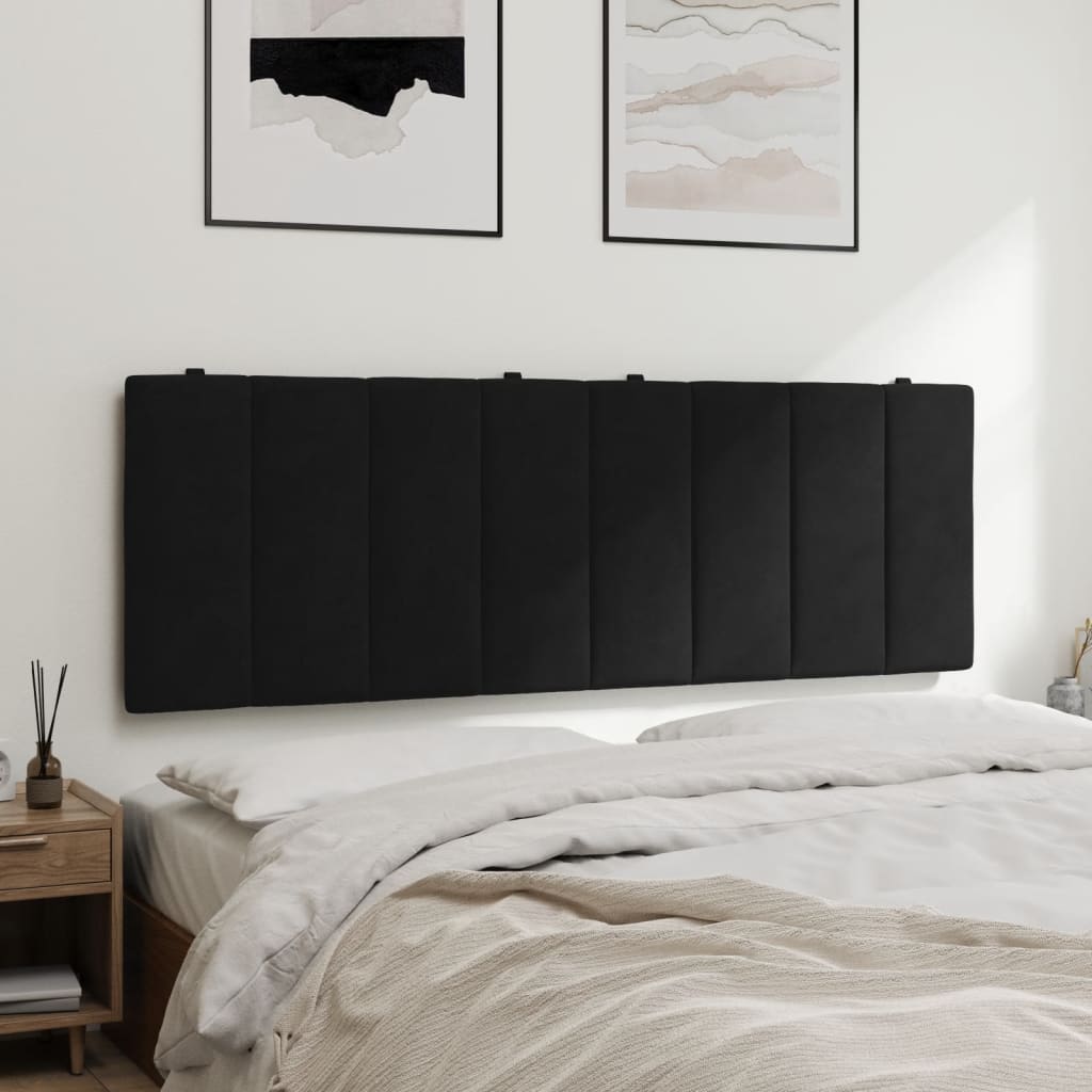fekete bársony fejtámla párna Hanko 140 cm