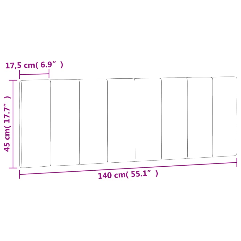 fekete bársony fejtámla párna Hanko 140 cm