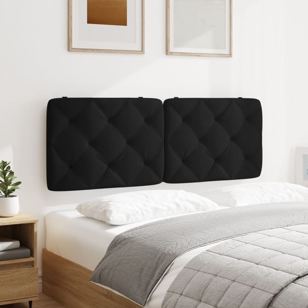 fekete bársony fejtámla párna 140 cm
