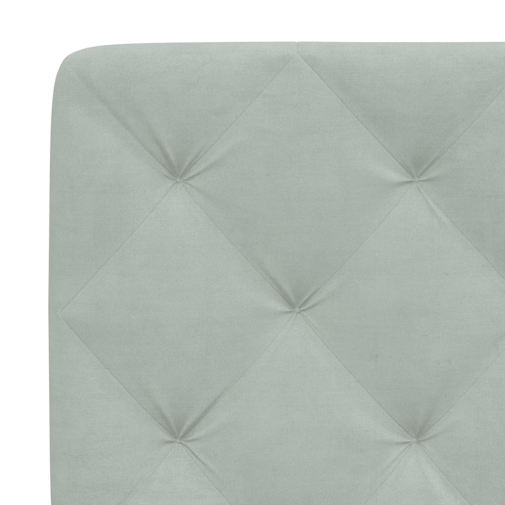 világosszürke bársony fejtámla párna 160 cm