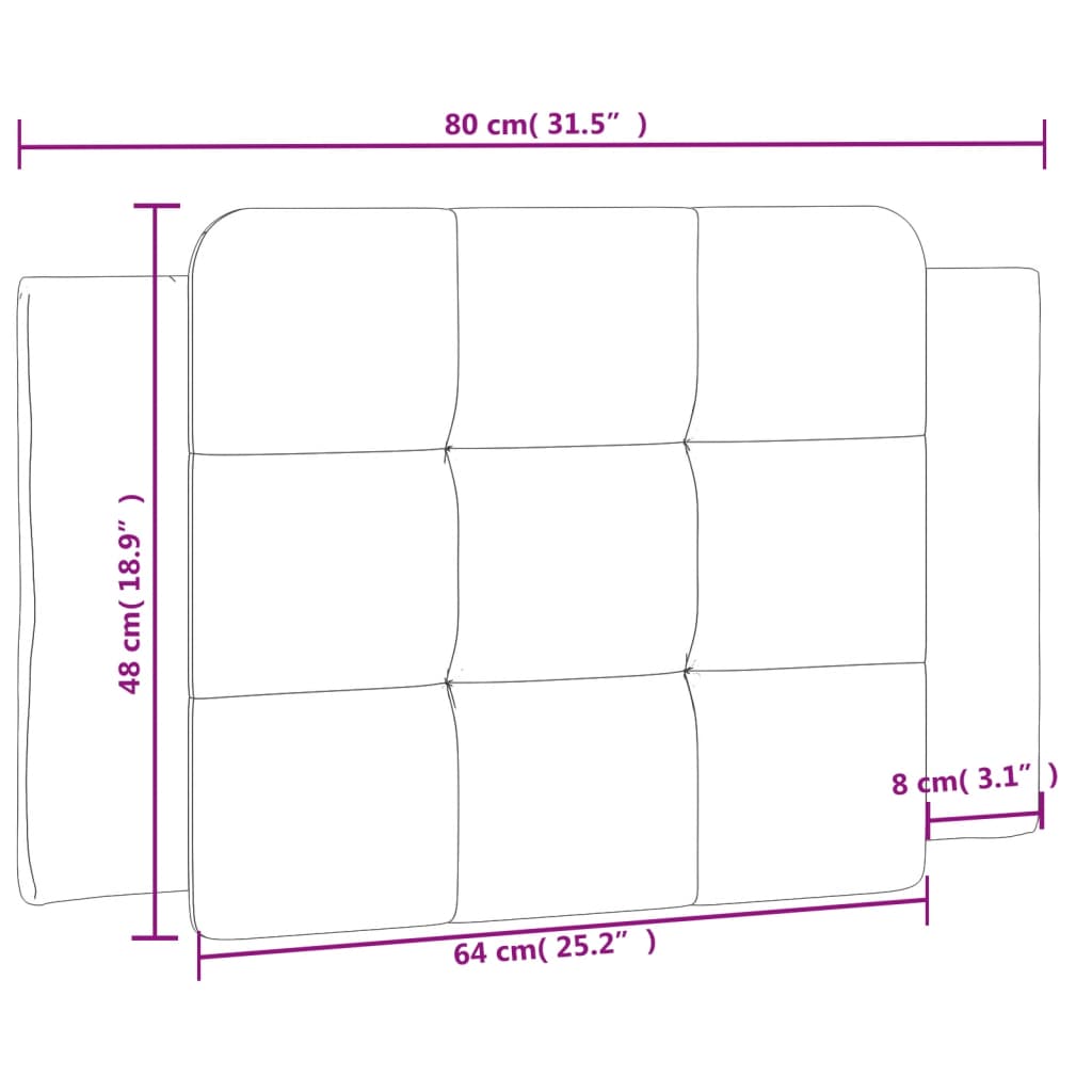 barna műbőr fejtámla párna 80 cm
