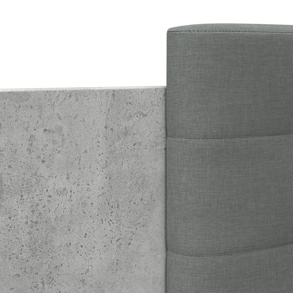 betonszürke ágykeret fejtámlával és LED-világítással 120x200 cm