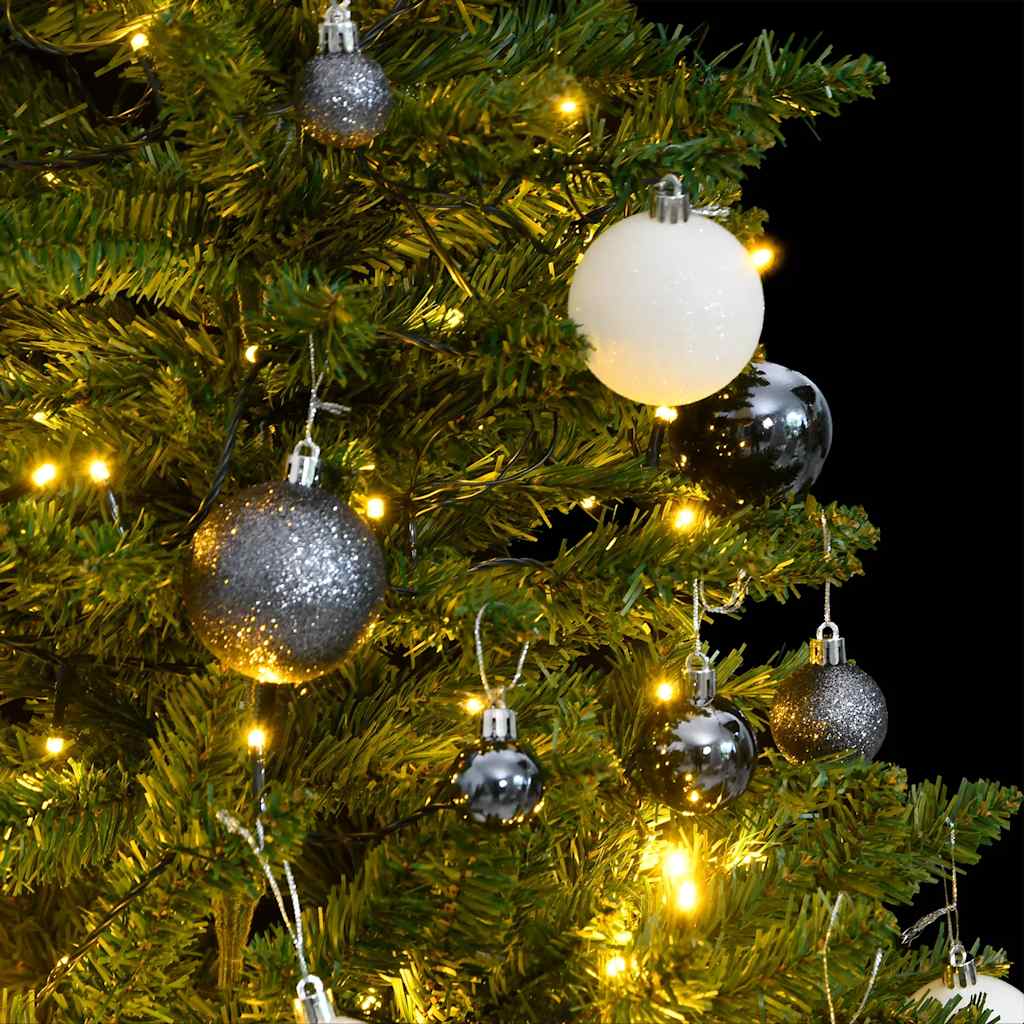csuklópántos műkarácsonyfa 150 LED-del és gömbökkel 120 cm