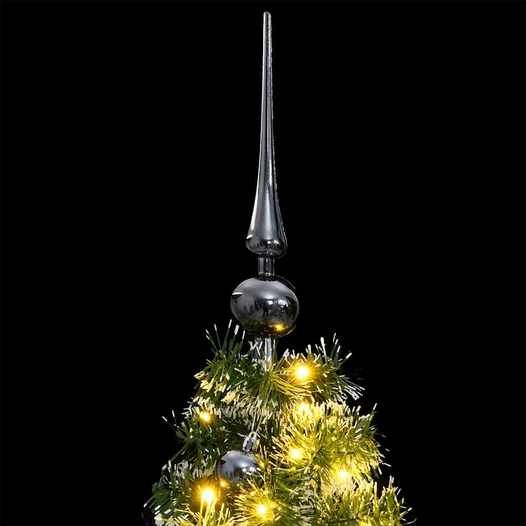 csuklópántos műkarácsonyfa 150 LED-del és gömbökkel 150 cm