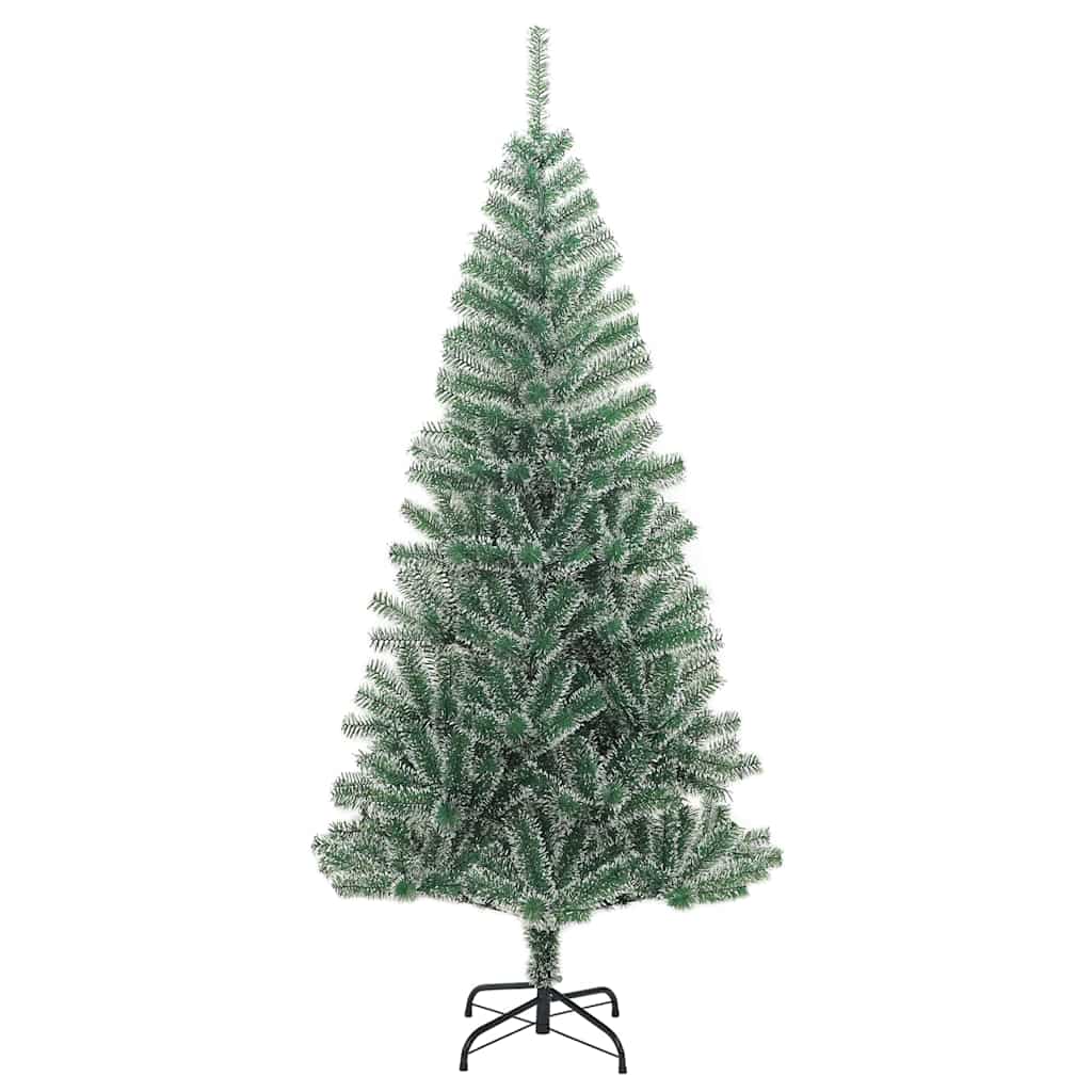 műkarácsonyfa 300 LED-del, gömbszettel és hópehellyel 240 cm