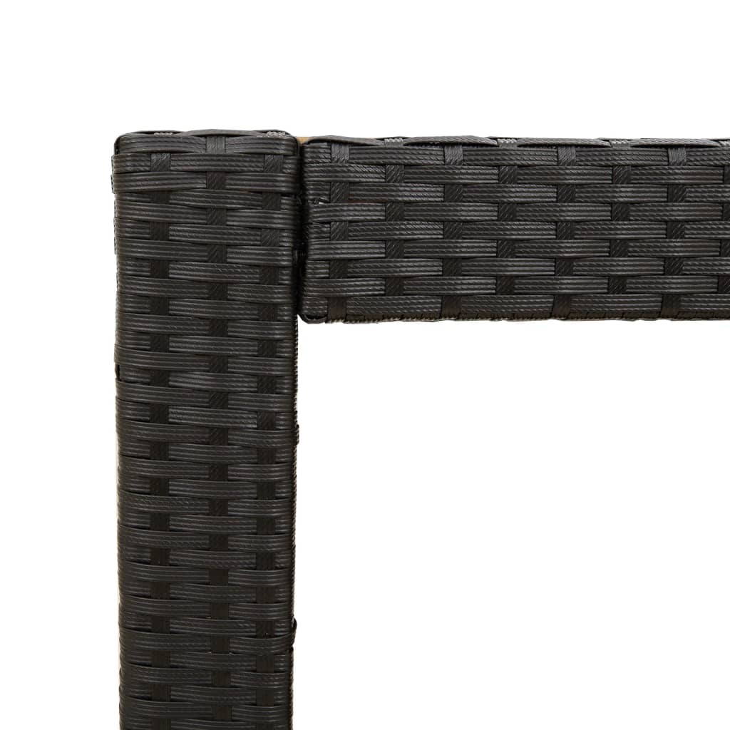 fekete polyrattan falapos kerti asztal 100x40x75 cm