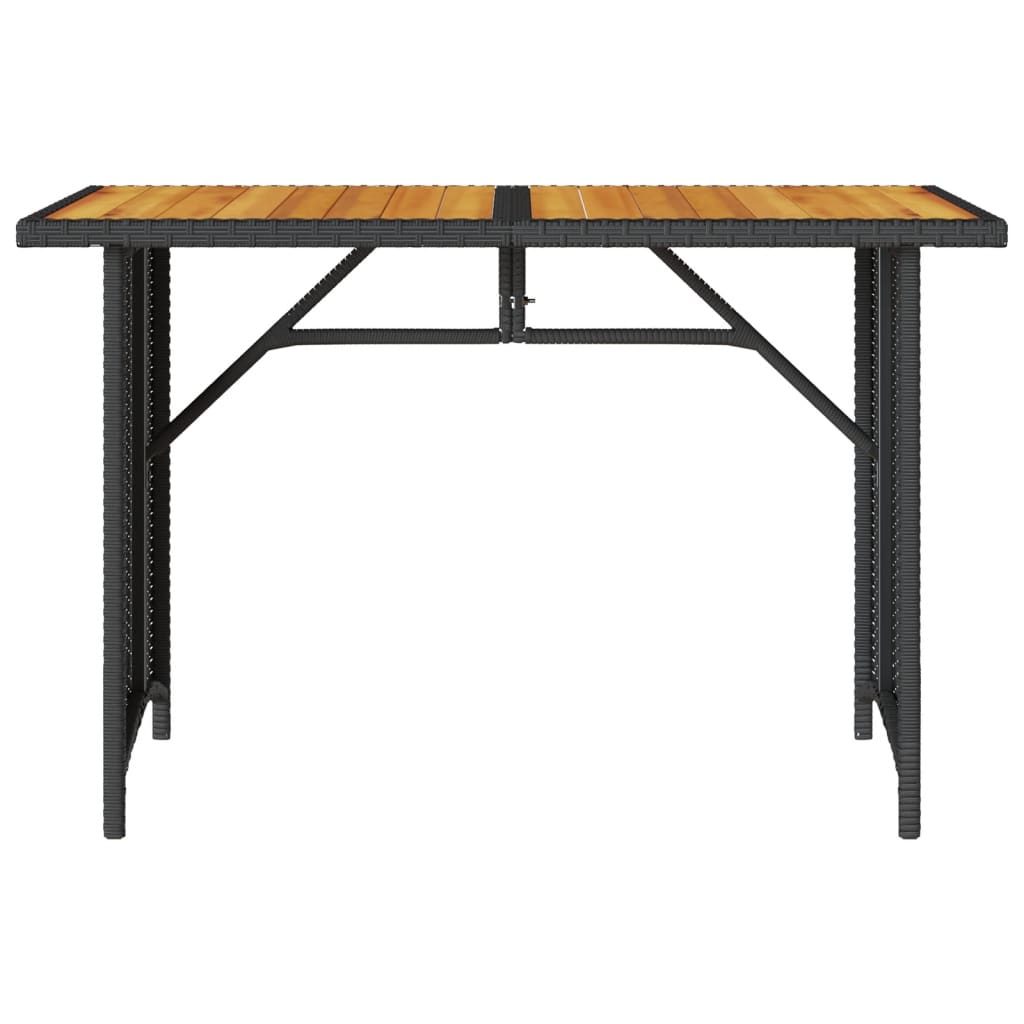 fekete polyrattan falapos kerti asztal 110 x 68 x 70 cm