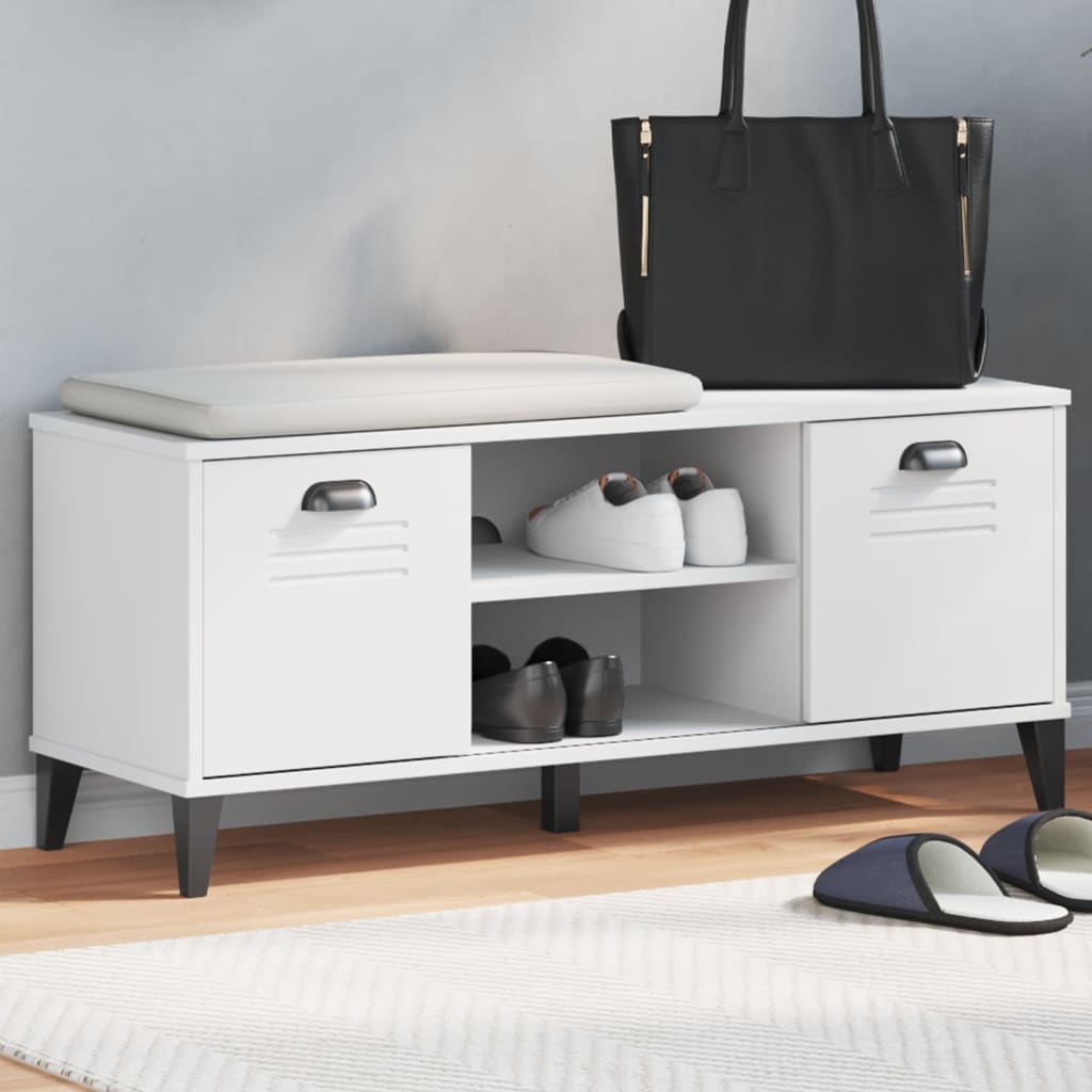 VIKEN fehér tömör fenyőfa cipőtároló pad 106 x 35 x 45 cm