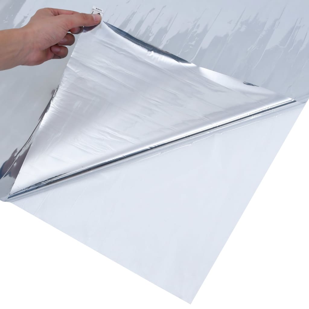 ezüst PVC tükröző statikus napsugárzás elleni fólia 90 x 500 cm