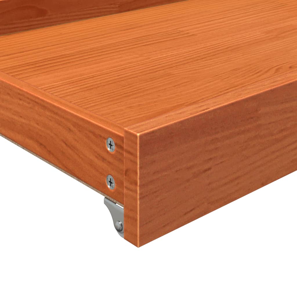 2 db mézbarna tömör fenyőfa kanapéágy fiók