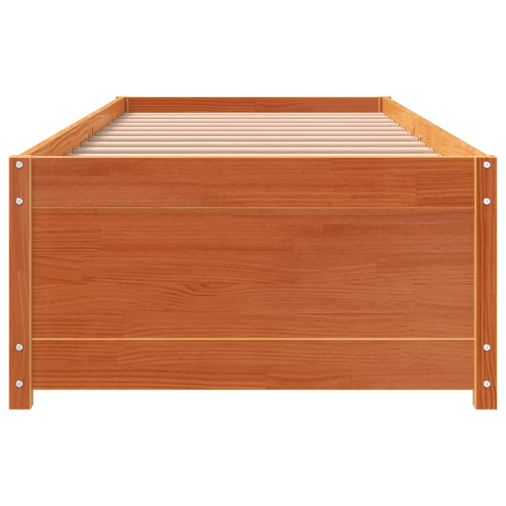 viaszbarna tömör fenyőfa kanapéágy matrac nélkül 80 x 200 cm