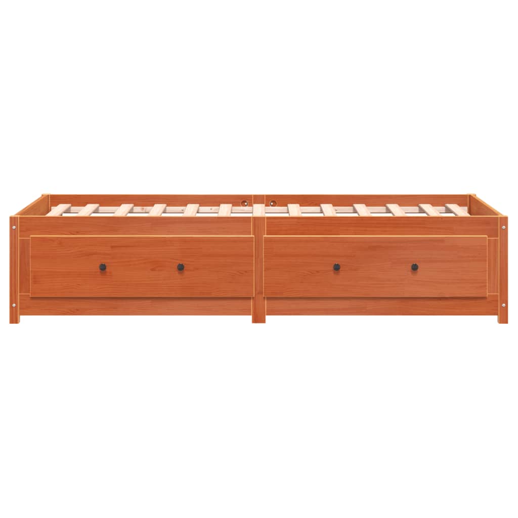 viaszbarna tömör fenyőfa kanapéágy matrac nélkül 80 x 200 cm