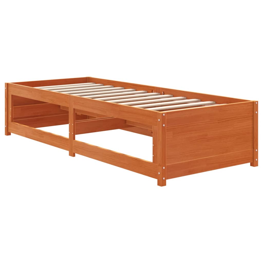 viaszbarna tömör fenyőfa kanapéágy matrac nélkül 80 x 200 cm