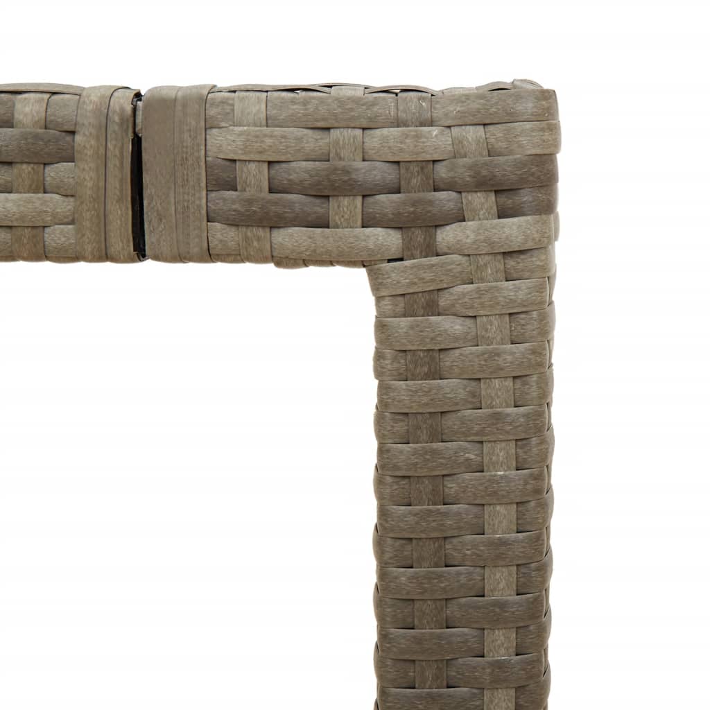 szürke polyrattan üveglapos kerti asztal 190 x 90 x 75 cm
