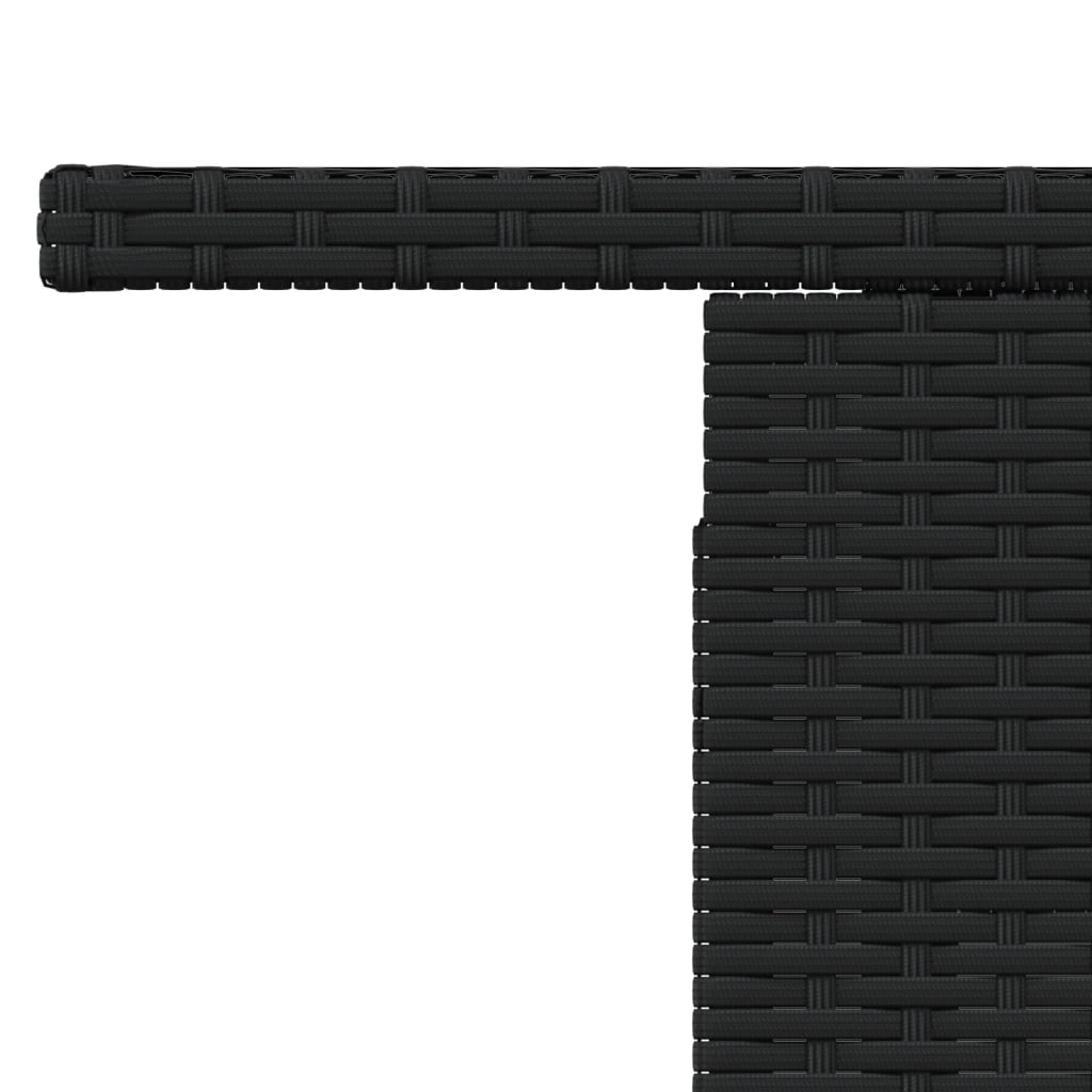 fekete polyrattan és akácfa kerti asztal 100 x 55 x 73 cm