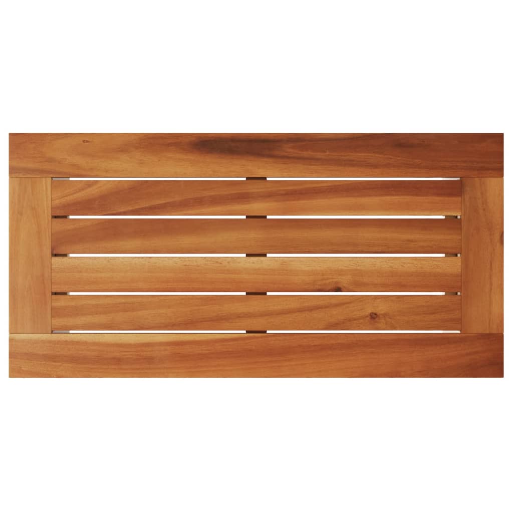 bézs polyrattan kerti kisasztal fa asztallappal 58x27,5x55 cm